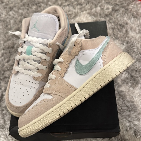 Jordan Women's Shoes Beige and Mint Low Se - Picture 9 of 14